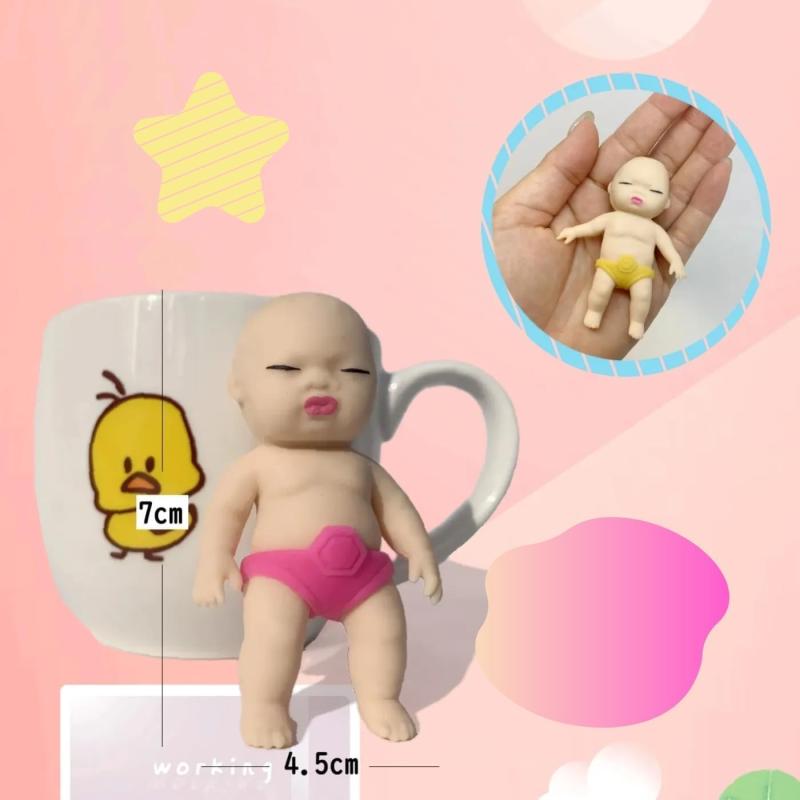 アグリーベイビーズ ミニ 色お任せ5個セット スクイーズ 赤ちゃん 可愛い 玩具 ストレス解消 発散 人形 おもちゃ 子供 グッズ マインドリリース 握るとぐにゃ プレゼント 子供 大人兼用 inasuteppu-10118696 イナノカショップ サンプル画像3