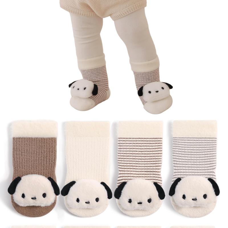 [HAYAHARU] ベビーソックス 保温防寒 赤ちゃん靴下 可愛い 新生児ソックス 綿 柔らかい 滑り止め付き 秋 冬 厚手 子供靴下 冷え性対策 女の子 男の子 出産祝い