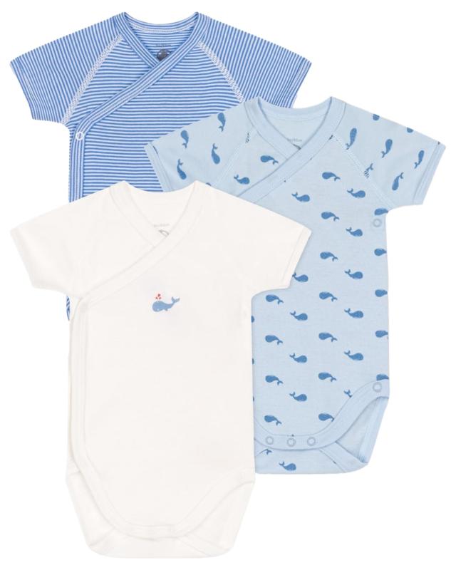 [プチバトー] 半袖あわせボディ3枚組 A0CCZ