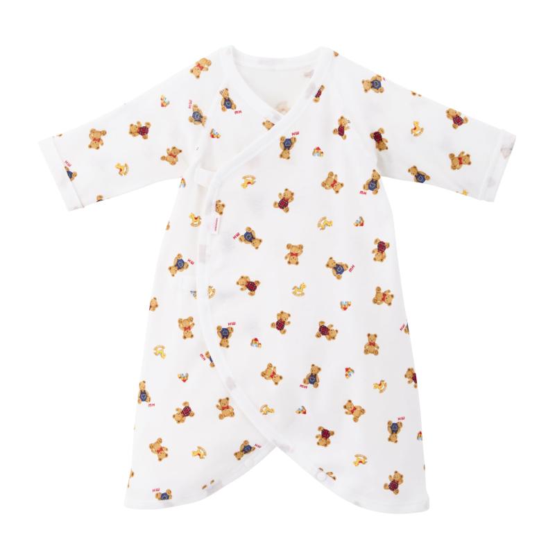 [ミキハウス] コンビ肌着 ベビー肌着 くま ロゴ 綿100% 日本製 男の子 女の子 ベビー ベビー服 赤ちゃん 新生児 40-2332-143