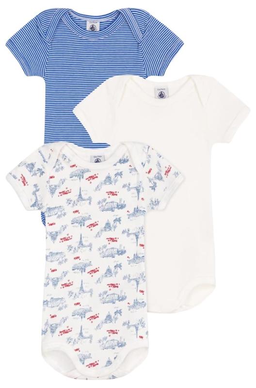 [プチバトー] 半袖ボディ3枚組 A0CXE