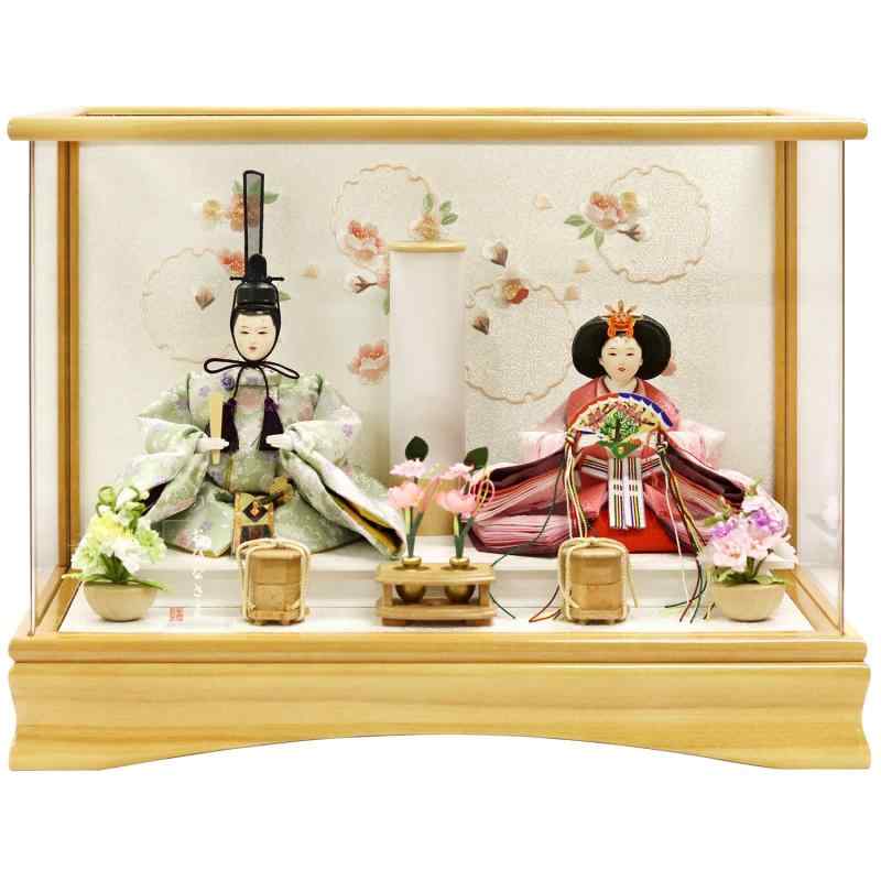 Rakuten - 雛人形 親王ケース飾り ケース飾り アクリルケース さくらあかり さくらうさぎ 木製 横幅49×奥行26×高さ37cm 衣裳着 SP23306A-5