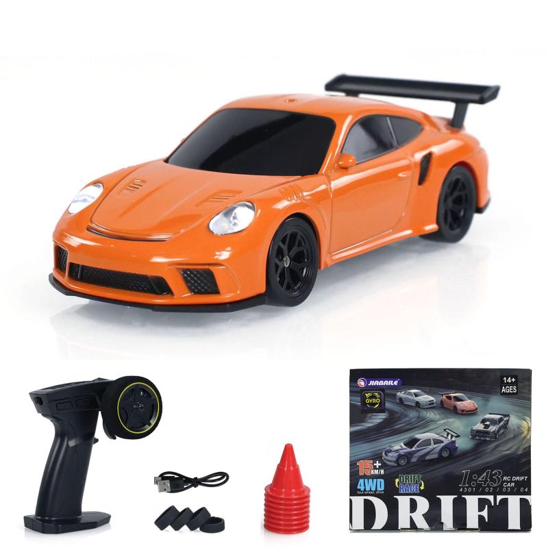 wheelfun 1/43スケール ラジコン ドリフト レースカー ジャイロ 4WD 準備完了 ミニリモコン車 高速 ホビーカー 模型