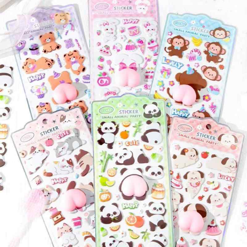 6枚セット新型 キュートお尻 シール かわいい立体3dおしり ぷにぷにシール ご褒美ステッカー 柔らかくてプニプニ感 ストレス解消 DIYアルバム 手帳 文房具 ノート スマホケース スクラップ inasuteppu-10237042 イナノカショップ サンプル画像3