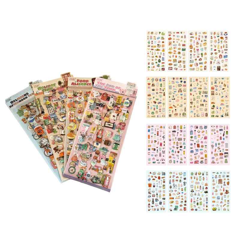 16枚セット」シール 装飾用 DIY 手帳デコ、日記、カレンダー、スマホデコ、アルバム作成、お子様のご褒美シール、プチギフト 女の子 男の