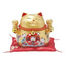 Archnote 招き猫 置物 おしゃれ 貯金箱 新築祝い 開店祝い 贈り物 まねきねこ 金色 赤