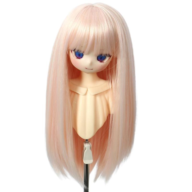 Linfairy 8~9inch 1/3 人形用 ロング ウィッグ ストレートのロングヘア (Pink Mixed)