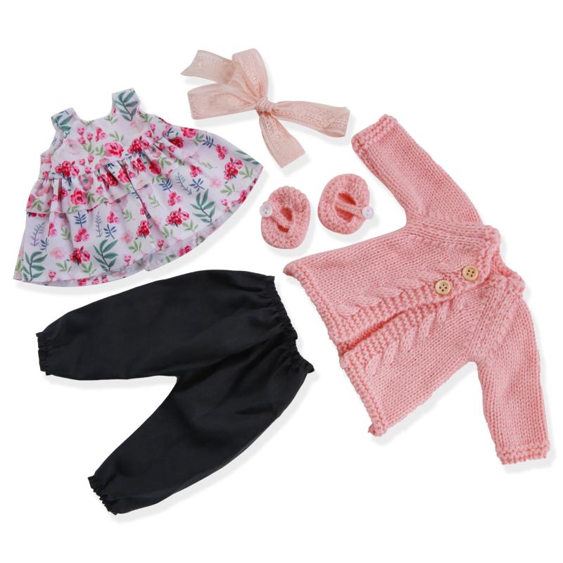 BlissfulPixie 手作り ウォルドルフ 人形の服 30cm 服セット 素敵なボックス 女の子 クリスマス 誕生日プレゼント-Elseeの服アクセサリー