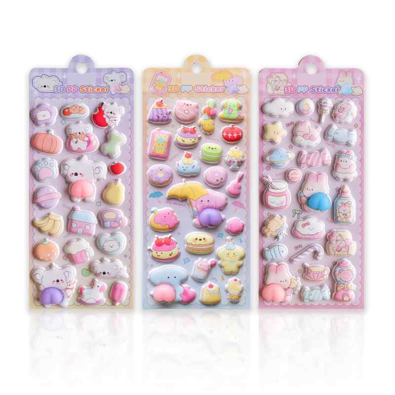 EVERGIFT 3D おしりぷにぷにシール、かわいいステッカー、PVC素材、マルチカラー、ぷにぷに触感、手帳デコ用、日記用、手芸用品、1袋 inasuteppu-10252222 イナノカショップ サンプル画像2