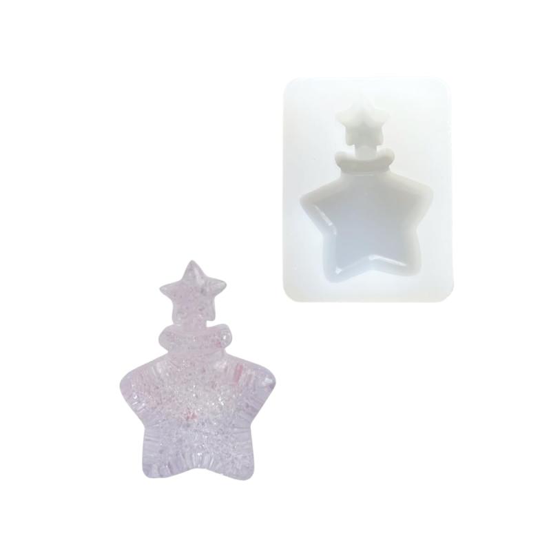 【シリコンモールド D0320】香水瓶 パフューム ぷっくり可愛い ボトル 星型 マニキュア シリコンモールド レジン型 キーホルダー スクイーズ アクセサリー 3d UVレジン LEDレジン 手芸 クラフ inasuteppu-10280831 イナノカショップ パッケージ画像