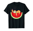 ベビーナマケモノ スイカシャツ サマーメロンギフト Tシャツ