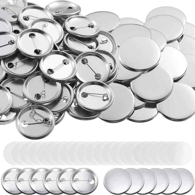 Shantia 缶バッジメーカー 用 缶バッジ 缶バッチメーカー 用 缶バッチ 缶バッジマシーン 丸型 無地 100個セット ピン形状2種混合