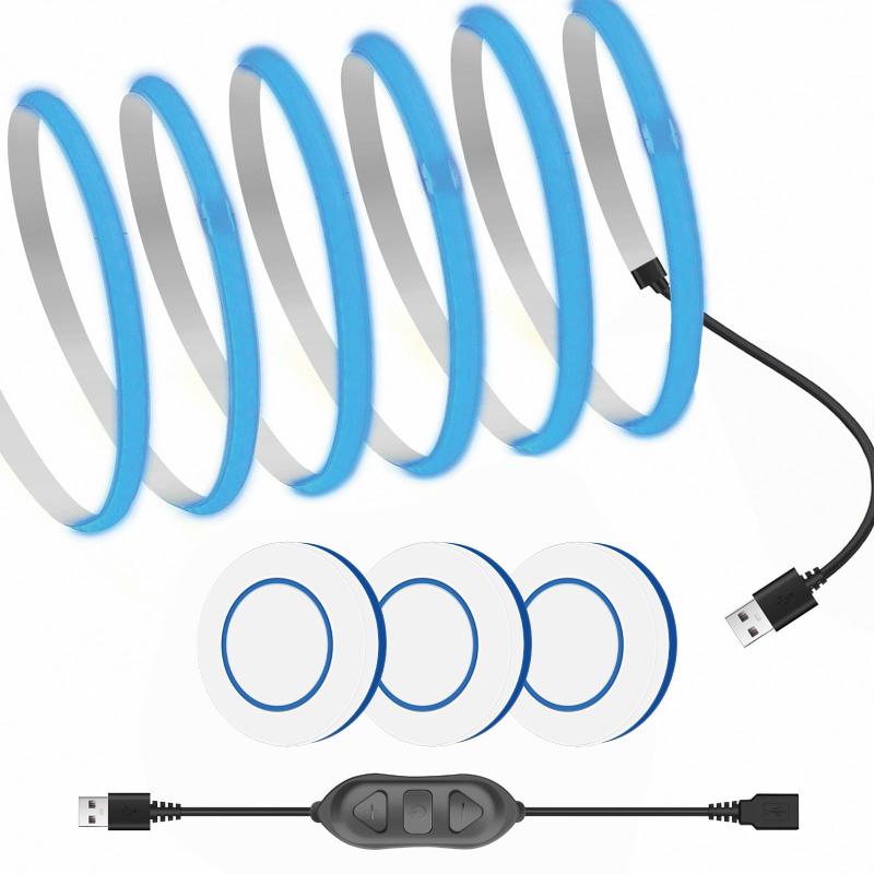 樂天商城 - 【RYE】COB LEDテープライト USB 320LEDs/m 幅5mm 【3個リモコン付】 無段階調光(長押し) 屋内専用 間接照明 切断可能 (3箇所操作/ペアリング可) 寝室 キッチン オフィス