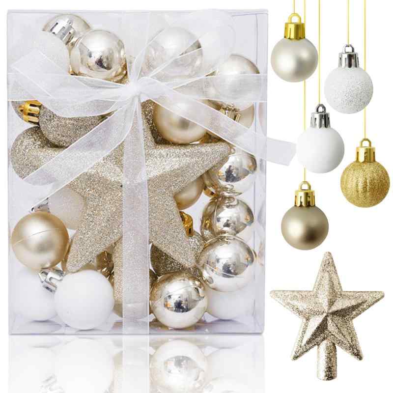 GOKEI クリスマスツリー オーナメント 30個入り クリスマスボール 星 スター 北欧 飾り付け キラキラ ..