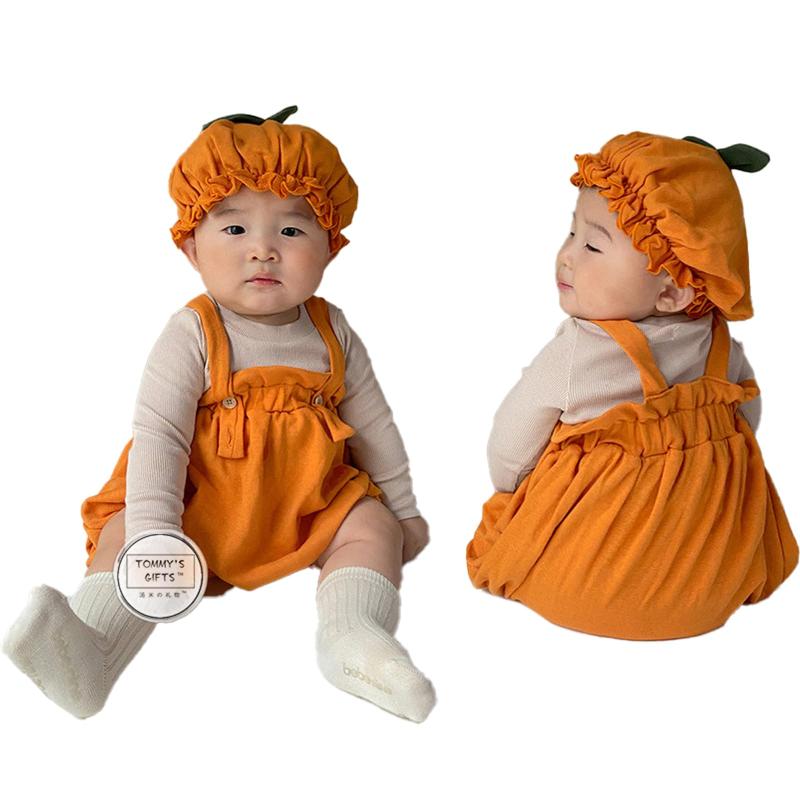 [giminuo] カボチャ コスプレ 子供 ハロウィン スチューム 子供 オーバーオール 赤ちゃん 男の子 女の..