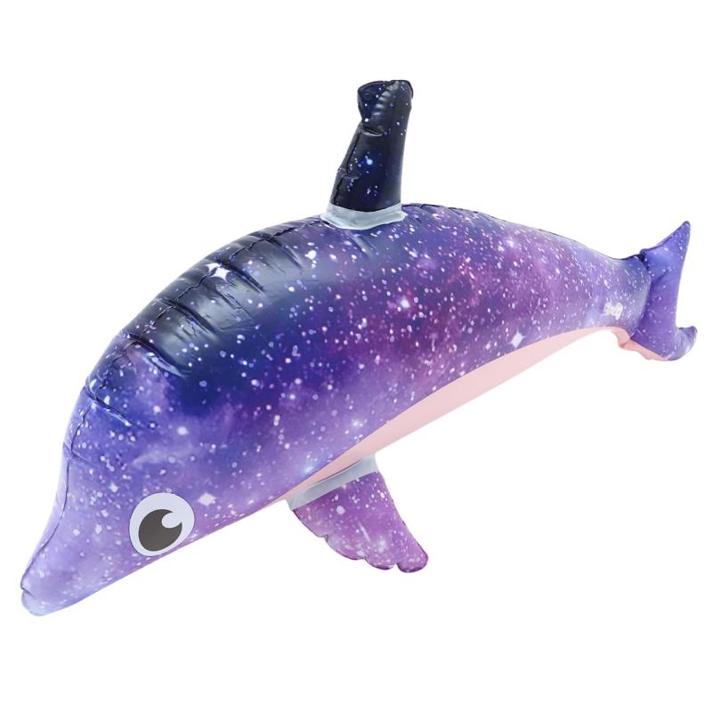 ibasenice インフレータブルイルカ フロート 27.6インチ プール用おもちゃ 子供用 水遊び ビーチパーティー ライドオン 浮き輪