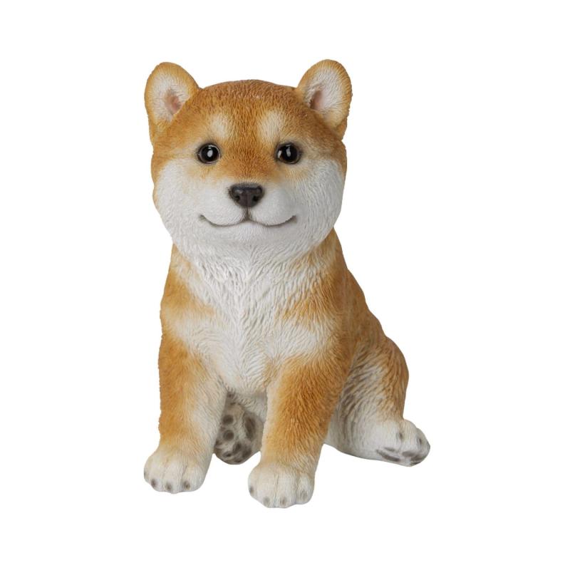 ウービア 柴犬(中) 13×11.5×16.5cm 人形 フィギュア 置き物 アニマル 動物 ガーデン 装飾 犬 イヌ H16039-3