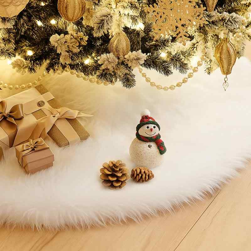 Rakuten - GOKEI クリスマスツリー 足元隠し スカート ふわふわ クリスマス 装飾 カバー クリスマス飾り 目隠し 可愛い 脚隠し 豪華 足元隠し ベースカバー ツリー 土台隠し 円型 オーナメント 飾り ク