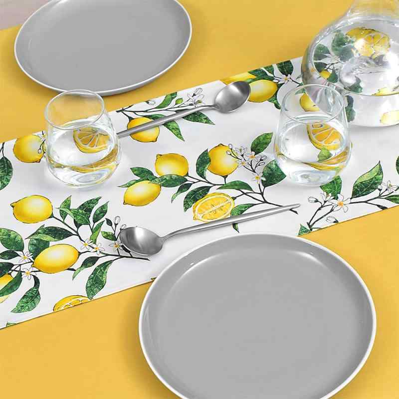 スタイルデコール(STYLE Decor) テーブルランナー・テーブルセンター (30cm×180cm) 綿100% リバーシブルタイプ シトラスレモン W2601820 inasuteppu-10249016 イナノカショップ サンプル画像3