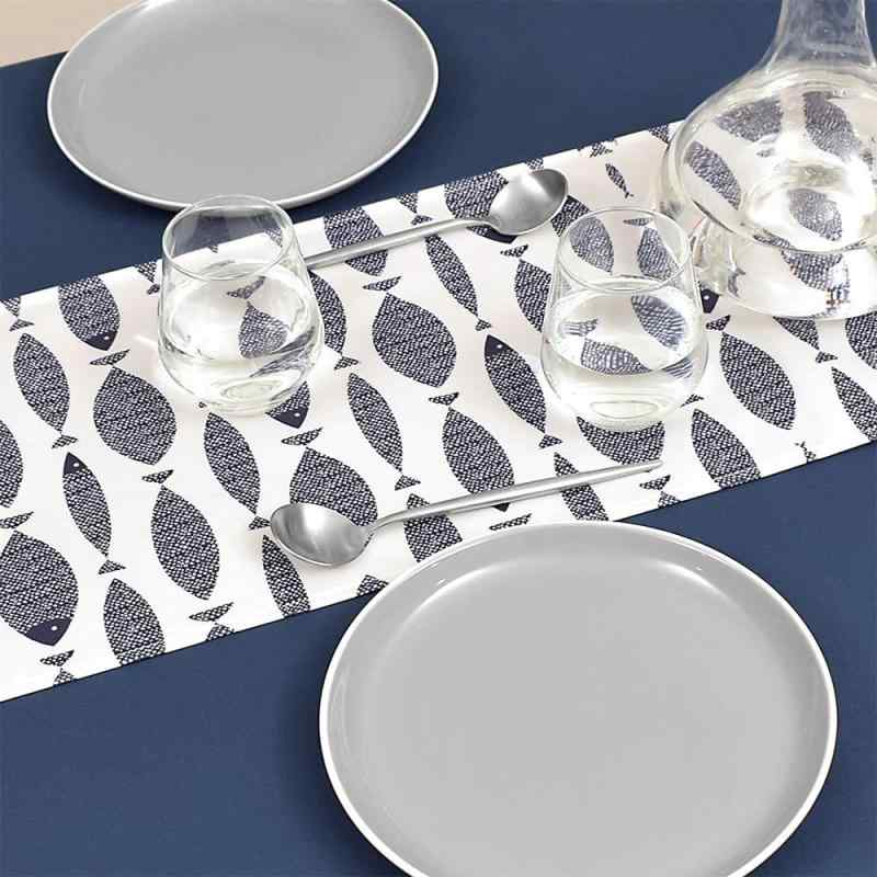 スタイルデコール(STYLE Decor) テーブルランナー・テーブルセンター (30cm×100cm) 綿100% リバーシブルタイプ ブルーフィッシュ W2600500 inasuteppu-10249018 イナノカショップ サンプル画像3