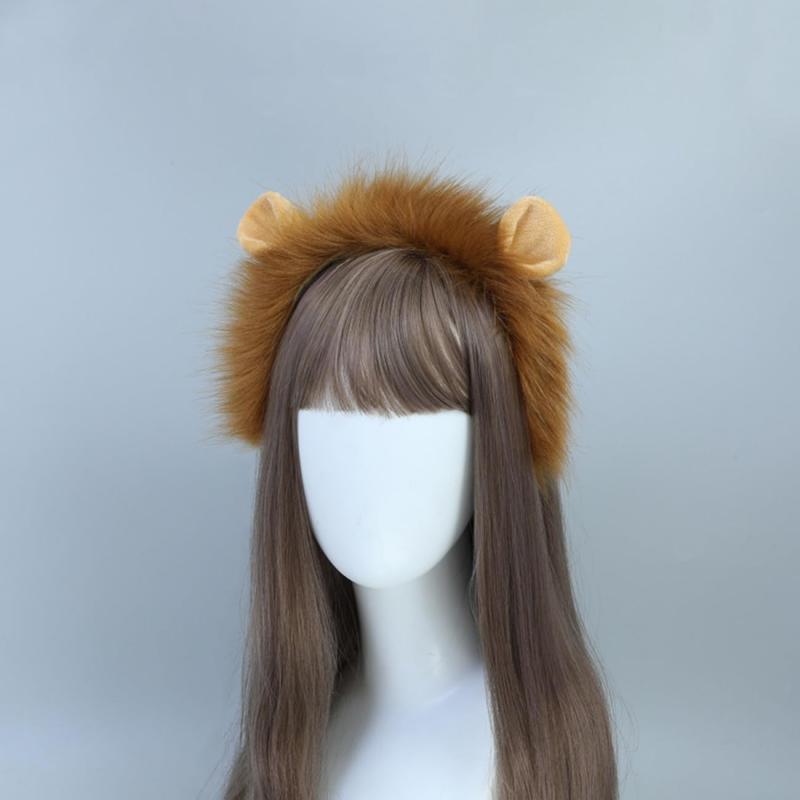 [Izemisonico] ライオン 猫耳 カチューシャ お尻尾 2点セット コスプレ 獣耳 もふもふ ケモナー 小道具 動物コス パーティー コスプレ コスチューム小物 ハロウィン 仮装 仮装舞踏 演出 inasuteppu-10116488 イナノカショップ サンプル画像2