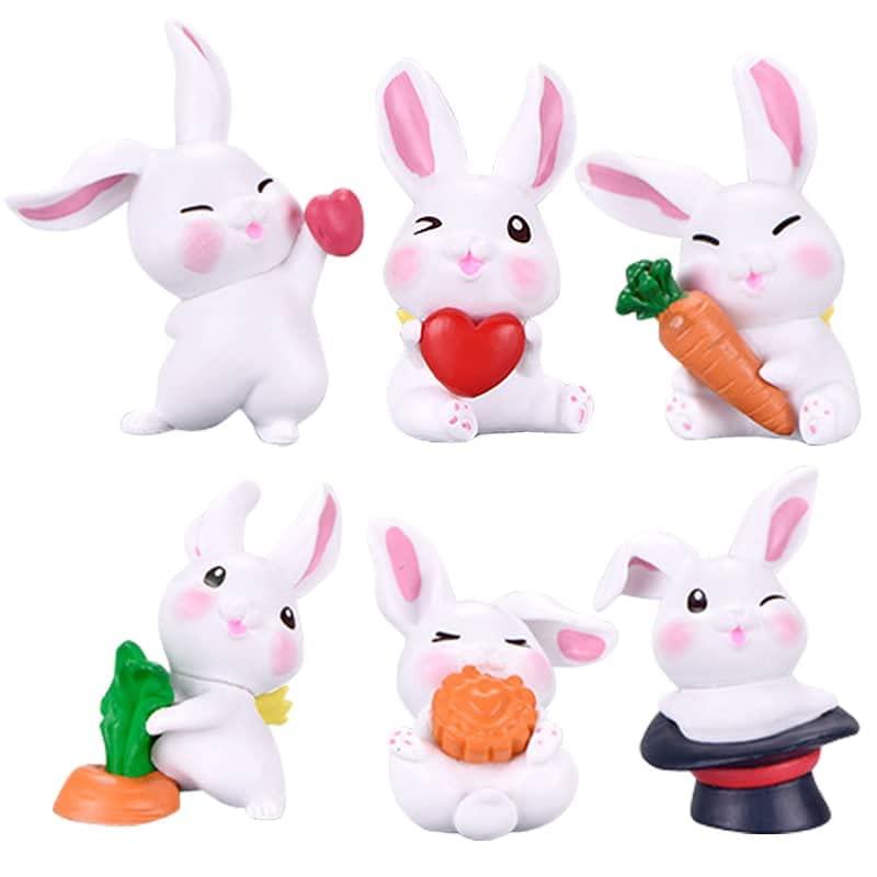 moin moin フィギュア 置物 オーナメント うさぎフィギュア 6個セット 2207fig19