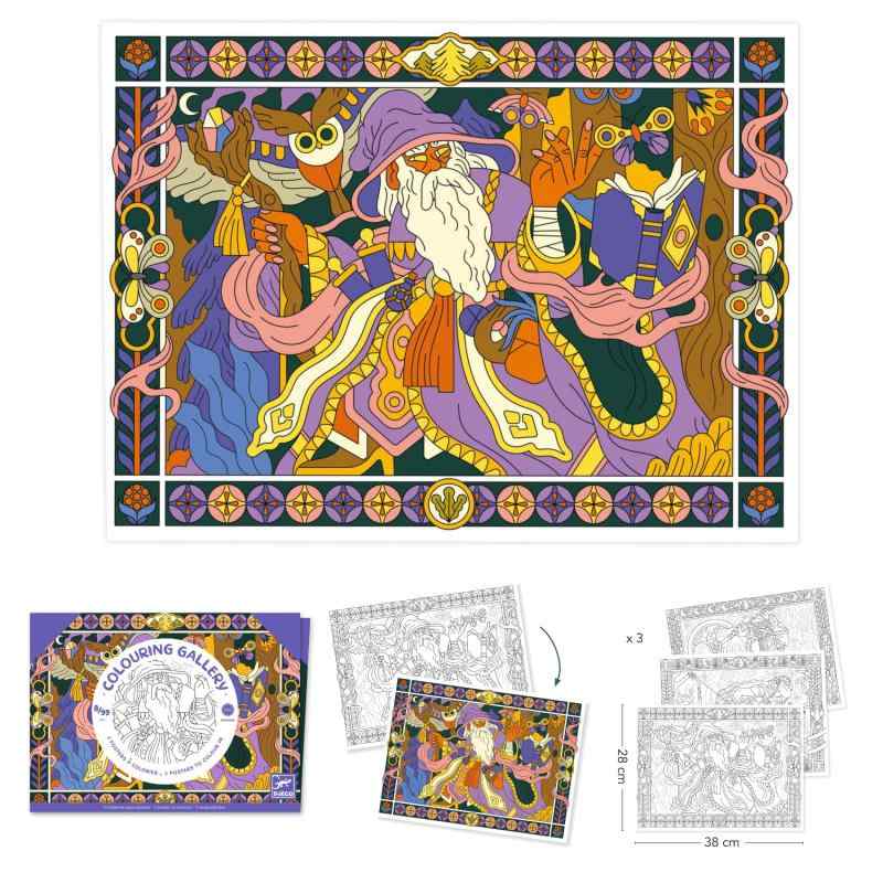 DJECO ジェコ カラーリングギャラリー ヒロイック ぬり絵 セット 絵画 模様 色塗り 趣味 大人の塗り絵 ..