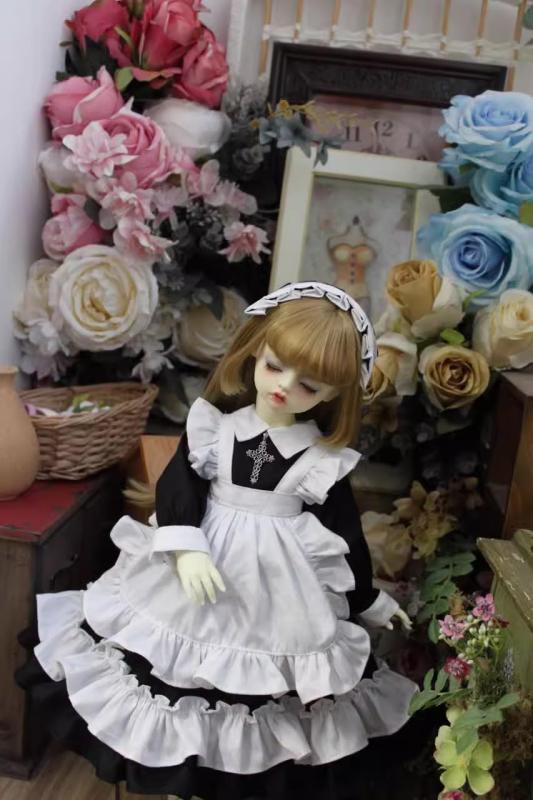 HAMRETHYPPZ 1/4 1/6 1/3 BJD 球体関節人形 ドレス ドール コスチューム 人形メイド服 球体関節人形着せ替え ドールドレス プリンセスドレス、白いプリンセススカート、かわいいメイドスカート、