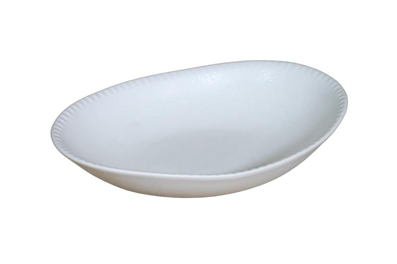白釉 フリル カレー皿 白釉 DISHWARE_PLATE