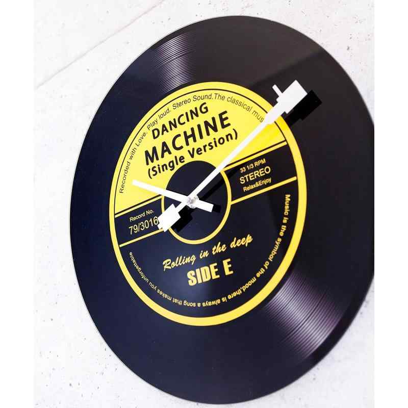レコード型 ガラス ウォール クロック アメリカン雑貨 レトロ インテリア レコード おしゃれ 掛け時計 時計 アメリカ [2]