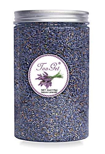 TooGet 料理用乾燥ラベンダーの芽、100％生のハイランドグローラベンダーの花、食品グレードのPETプラスチックボトル付きウルトラブループレミアムグレードラベンダー - 225g