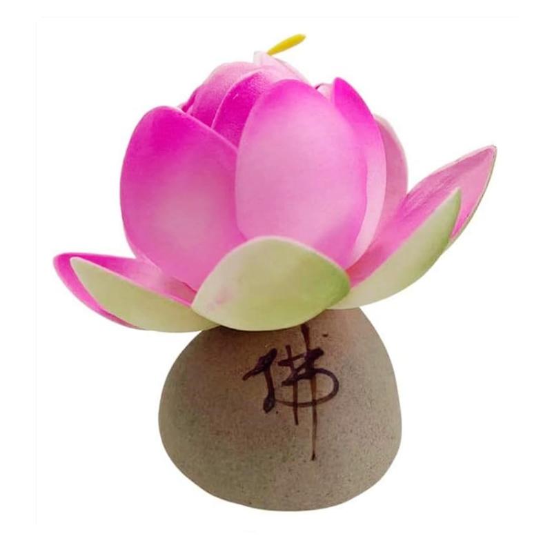 Flowers For Buddha - Q’foo お供え 造花 仏壇用 小 花瓶付き 仏花 枯れない 供養 納骨堂 常花 蓮の花 1個