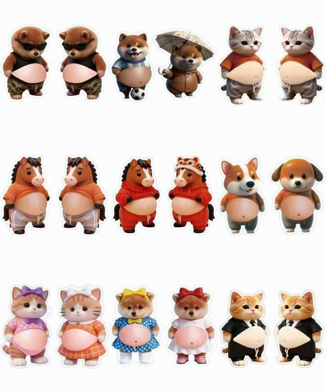 LTG 3Dキャラクターシール ぷにぷに触感 動物アニマル 犬猫くまうま 5枚10点セット ピンセット付き 16×12cm inasuteppu-10245072 イナノカショップ パッケージ画像