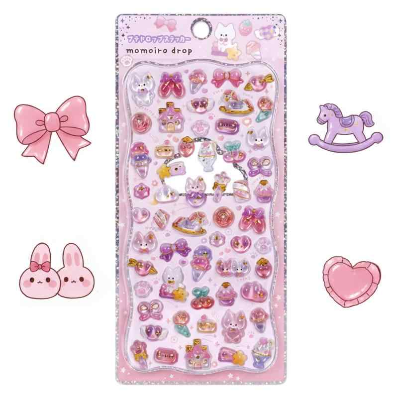 ぷにぷに 3D 立体シール 小悪魔 プリンちゃん 柔らか ぷくぷく ごほうびシール 手帳用 DIY用 装飾用 子供 女の子 大人用 4パック inasuteppu-10243837 イナノカショップ サンプル画像3
