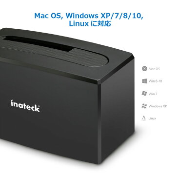 【最大10TB対応可能　電源付き】Inateck 2.5インチ 3.5インチ HDDスタンド SATA III/II/I HDD SSD 1ベイハードドライブドッキングステーション UASP USB3.0 スリープ機能付き ツール不要 バックアップ