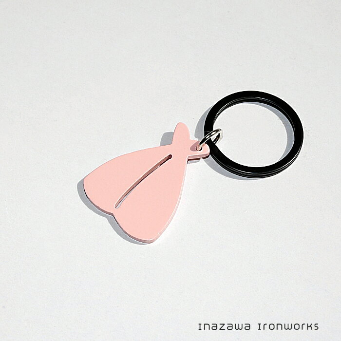 itten アジフライキーリング パステルピンク 黒リング