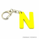 itten アルファベットキーリング(N)レモンイエロー シルバーチェーン アイアン小物(4)