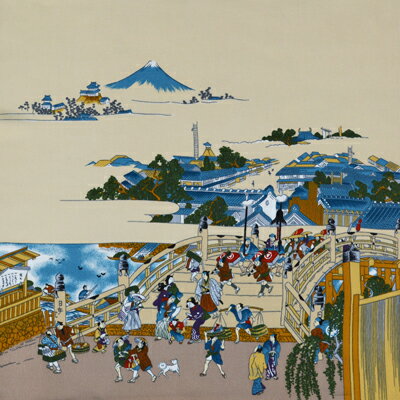 ちりめん風呂敷浮世絵 二巾約68cm×70cm 1枚入 1763#01 《 浮世絵 INAZUMA 京ちりめん 風呂敷 風呂敷バッグ 制作 風呂敷バッグ エコバッグ レジカゴバッグ 贈答品包み 》