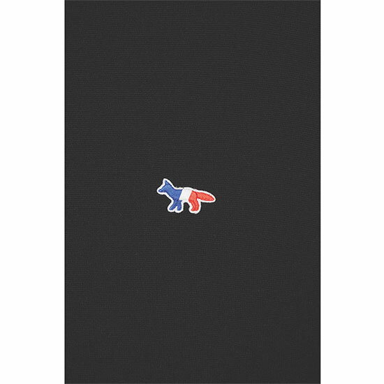 楽天市場 国内正規品 メゾンキツネ ニット Maison Kitsune メゾン キツネ Virgin Wool R Neck Knit Tricolor Fox Patch Black Kitsune Kmm Incense 楽天市場店