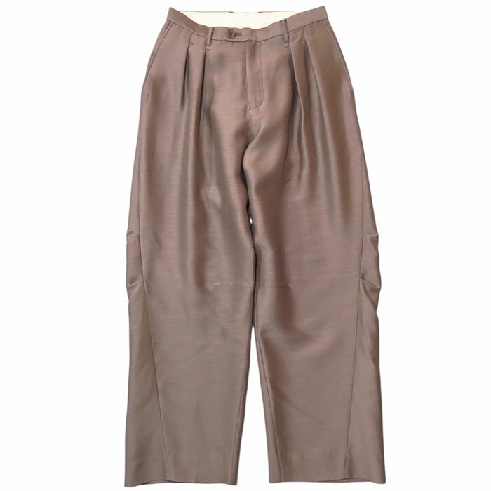 Two Tuck - 【amok ウール x シルクワイドスラックス】 amok アモク SILK WIDE TROUSERS beige amok-261066