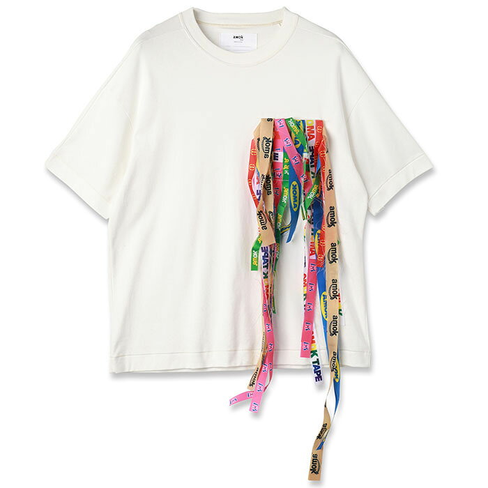 Rakuten - 【スーパーセール SALE】【amok テープTシャツ】 amok アモク TAPE WEAVING TEE white amok-261011