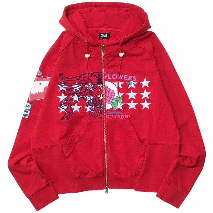 Rakuten - 【スーパーセール SALE】【フェイクアズフラワー スウェットフーディー】 FAF フェイクアズフラワー Printed Zip Up Hoodie red FAF-004121201
