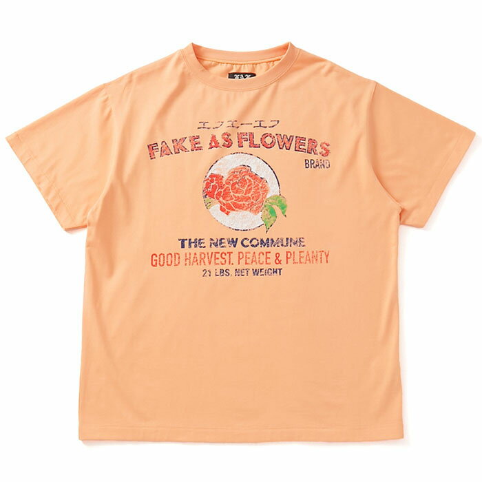 Rakuten - 【送料込み価格】【フェイクアズフラワー フラワーTシャツ】 FAF フェイクアズフラワー Label Tee orange FAF-004121222