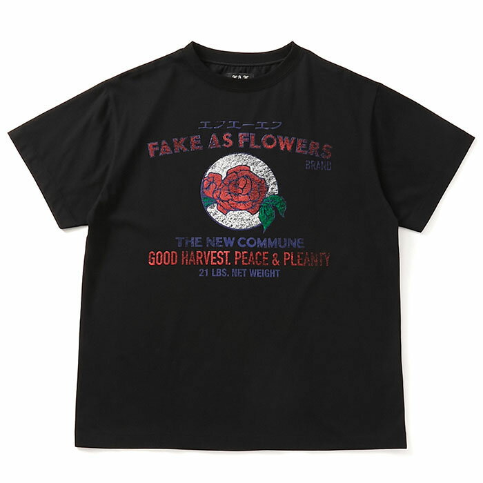Rakuten - 【送料込み価格】【フェイクアズフラワー フラワーTシャツ】 FAF フェイクアズフラワー Label Tee black FAF-004121222