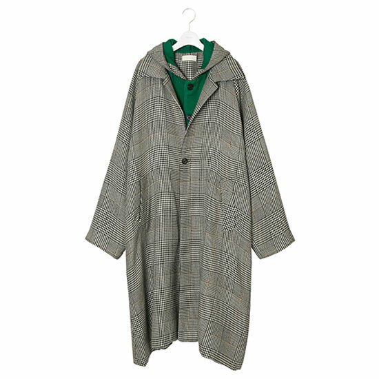 楽天INCENSE 楽天市場店【セール SALE】 【ネオンサイン コート】NEON SIGN ネオンサイン / W Gren Check Sandwich Coat （GRAY） [NEONSIGN-1163]