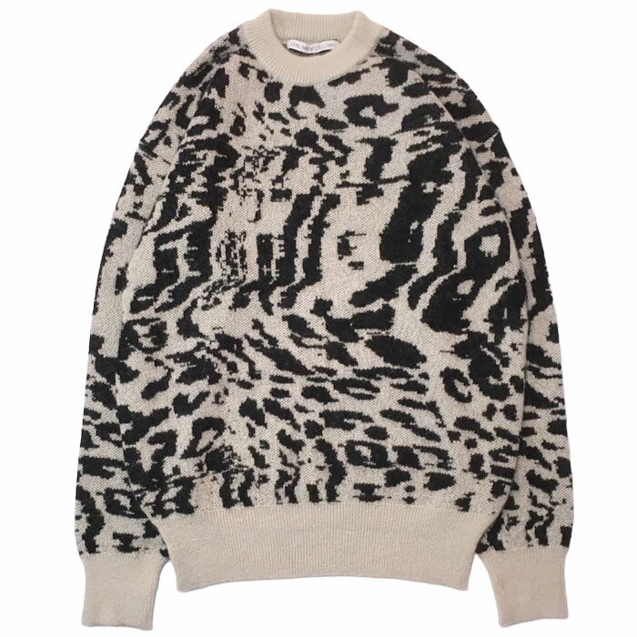  JOHN LAWRENCE SULLIVAN ジョンローレンスサリバン Leopard jacquard knit sweater white JLS-4B002-0123-34