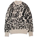 【SALE セール】 【ジョンローレンスサリバン レオパードニット】JOHN LAWRENCE SULLIVAN ジョンローレンスサリバン Leopard jacquard knit sweater white JLS-4B002-0123-34