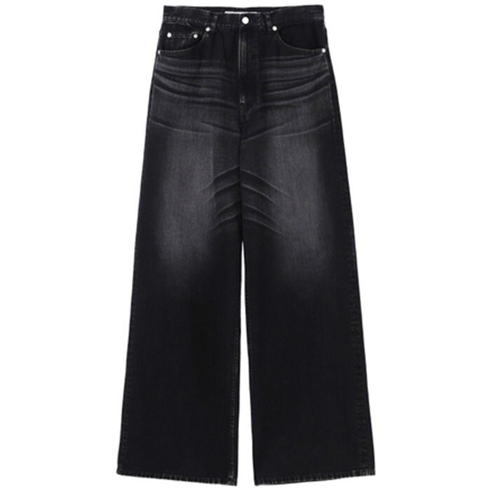 其它 牛仔裤 - 【ジョンローレンスサリバン ワイドデニムパンツ】JOHN LAWRENCE SULLIVAN ジョンローレンスサリバン Washed denim wide pants black JLS-02-26