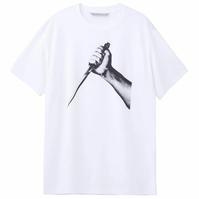 【スーパーセール SALE】【ジョンローレンスサリバン ナイフプリントTシャツ】JOHN LAWRENCE SULLIVAN ジョンローレンスサリバン knife print tee white JLS-5A015-0326-15