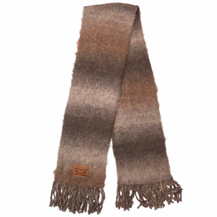 【KAMIYA グラデーションニットスカーフ】 KAMIYA カミヤ Gradient Knit Scarf brown KAMIYA-G15AC201
